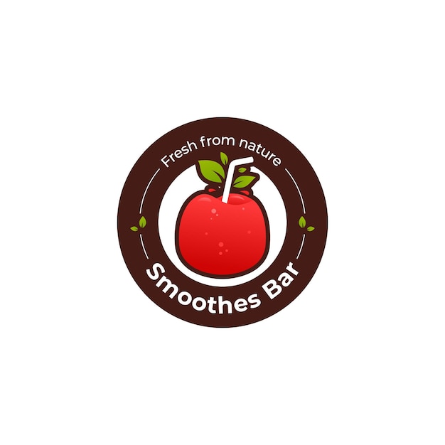 Logo De Barre De Jus De Fruits Pomme Rouge