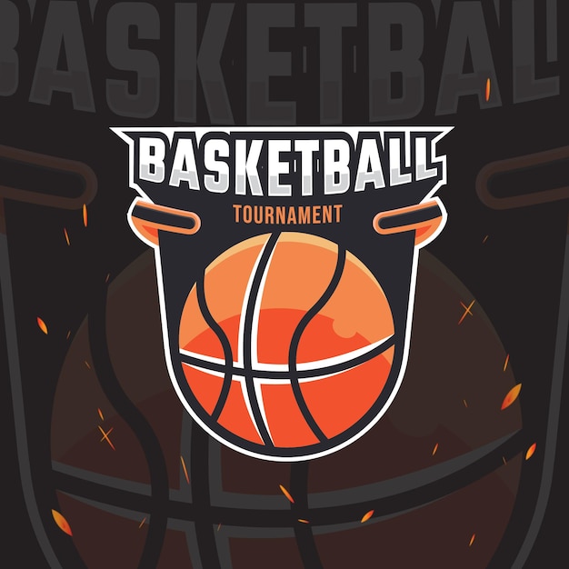 Logo De Basket-ball Professionnel Pour Les Matchs De Tournoi