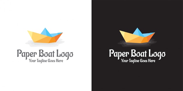 Logo de bateau en papier