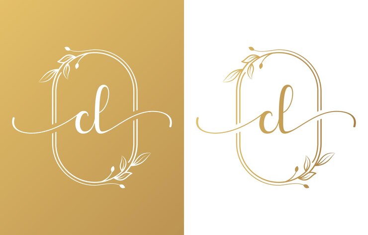 Vecteur logo de la beauté des lettres cl avec des ornements fleuris