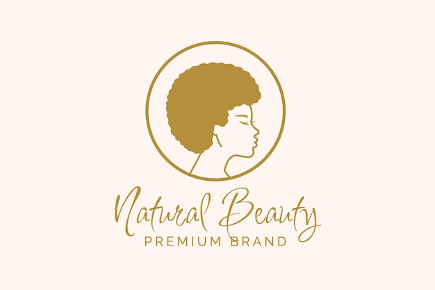 Logo De Beauté Naturelle Fille Afro-américaine