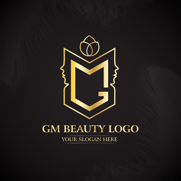 Logo de beauté d'or de GM