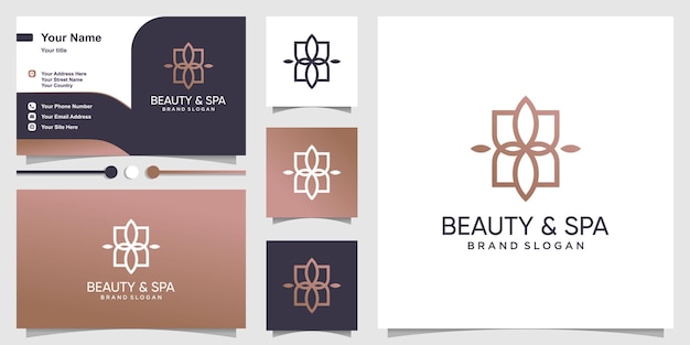 Logo De Beauté Et Spa Avec Un Style Abstrait Créatif Vecteur Premium