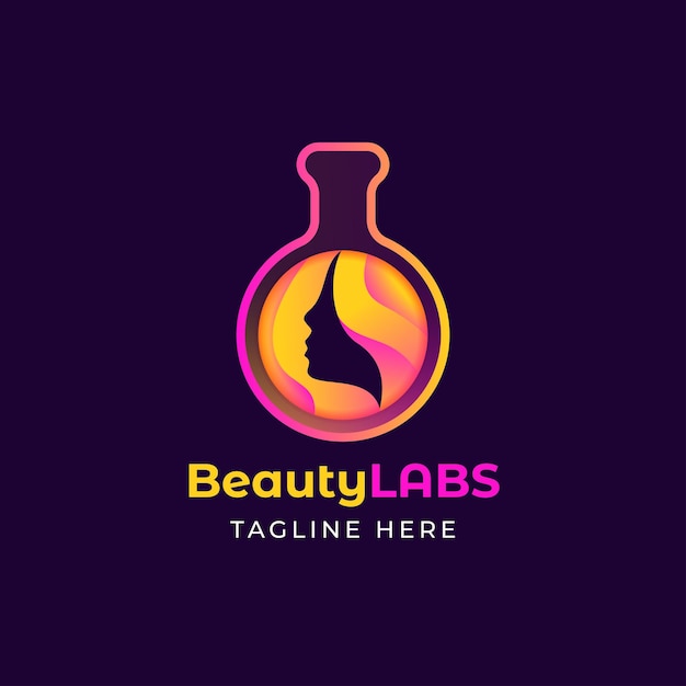 Vecteur logo beauty labs avec style dégradé