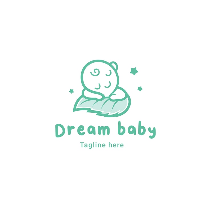 Vecteur logo de bébé de rêve