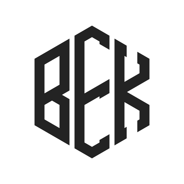 Le logo BEK est conçu avec les initiales BEK et le monogramme en forme d'hexagone.