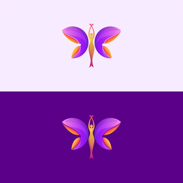 Logo De Belle Femme Papillon Santé