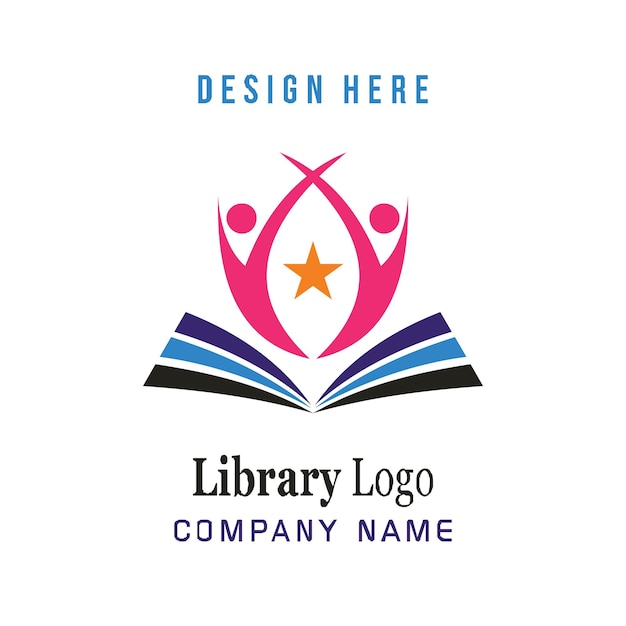 Logo De Bibliothèque Ou De Librairie En Ligne Simple