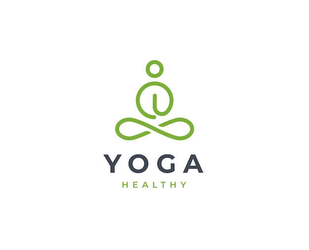 Logo de bien-être de studio de yoga avec des lignes épurées et élégantes style design illustration vectorielle