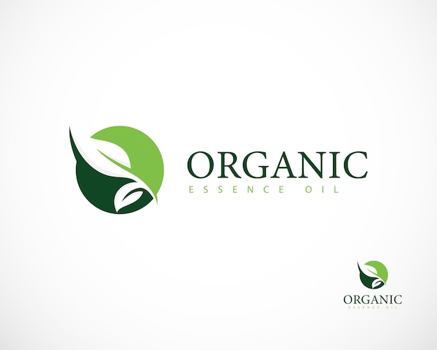 Logo Bio Créatif Nature Feuille Cercle Design Concept Jardin Croissance