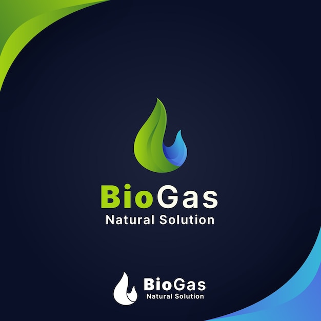 Vecteur logo de biogaz de l'industrie dégradée