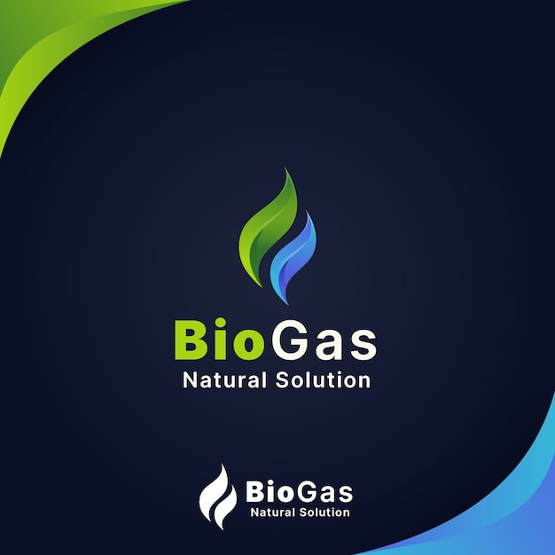 Vecteur logo de biogaz de l'industrie dégradée
