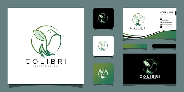 Logo Bird Colibri Pour Icône De Vecteur D'animaux, Conception D'icône Oiseau Vecteur Premium