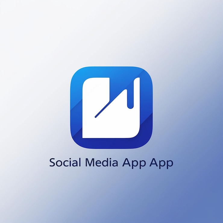 Vecteur un logo bleu et blanc avec un écran bleu qui dit les médias sociaux dessus