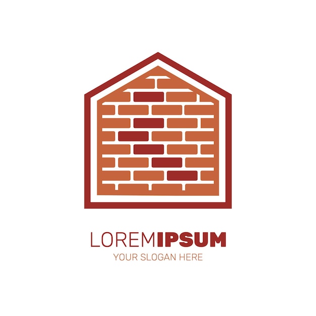 Vecteur logo de blocs de construction de maison de brique