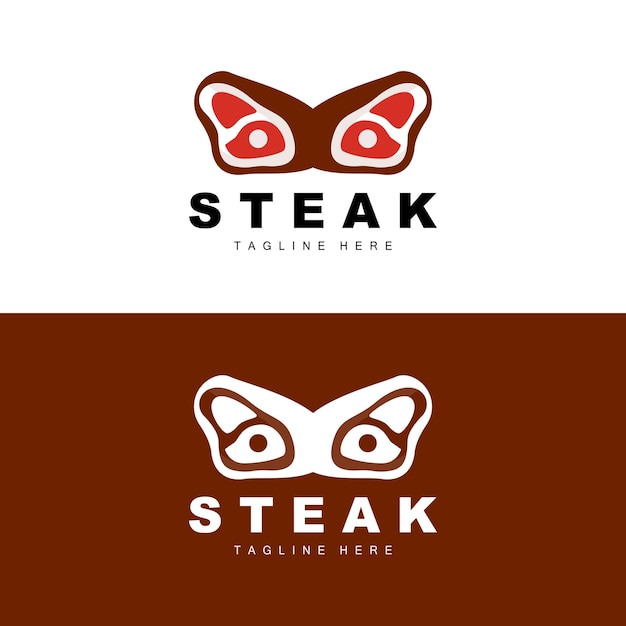 Logo Boeuf Viande Steak Vector Grill Cuisine Design Steak Restaurant Marque Modèle Icône