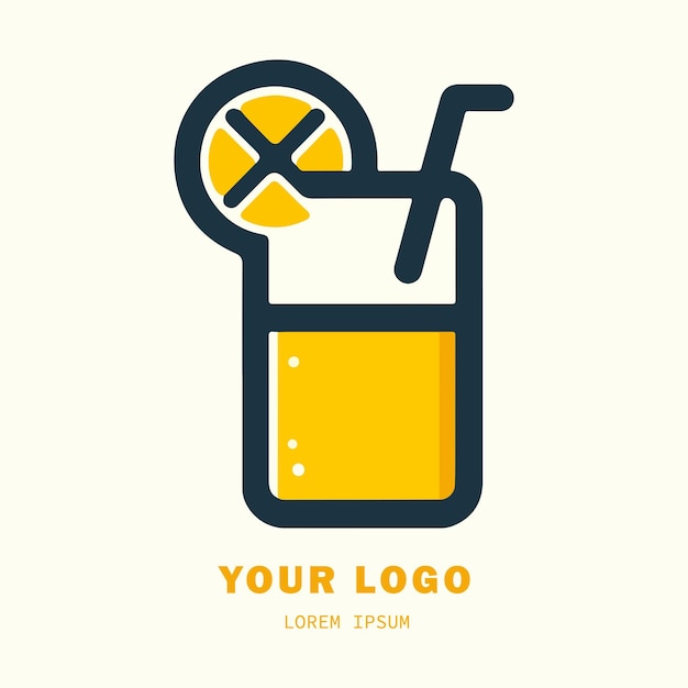 Vecteur un logo de boisson et de citron simple et minimaliste conçu en utilisant un style vectoriel