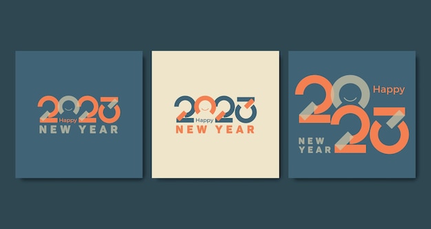 Logo De Bonne Année 2023 Avec Style Et Couleur Rétro