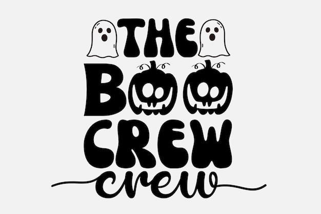 Le Logo Boo Crew Halloween Avec Lettrage Noir.