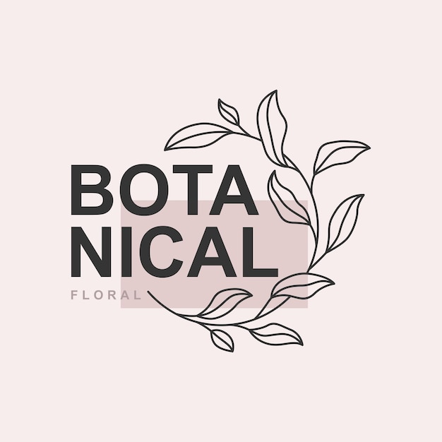 Vecteur logo botanique floral dans un style minimaliste