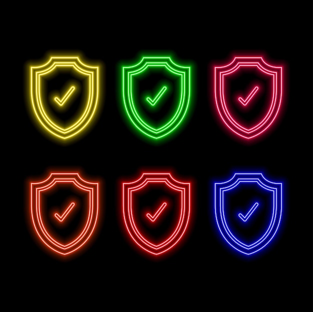 Le logo d'un bouclier de contrôle lumineux pour protéger votre entreprise