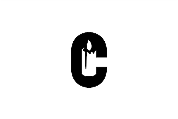 Vecteur logo de bougie avec combinaison de lettre c