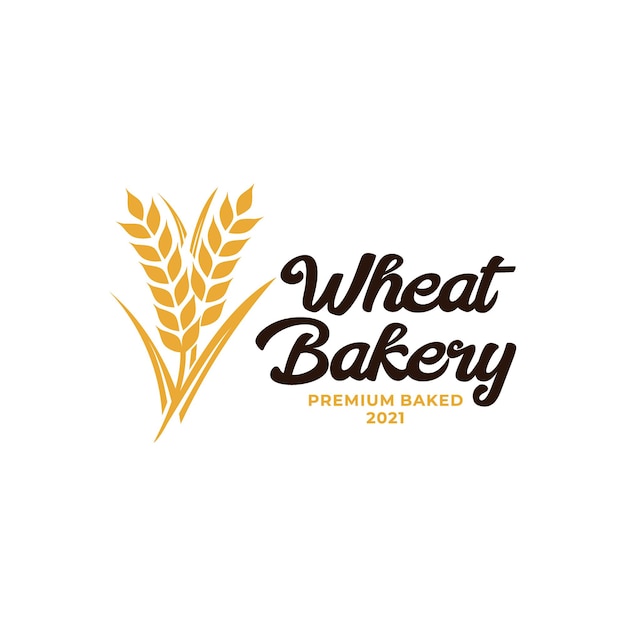 Vecteur logo de boulangerie de blé. logo d'agriculture de riz de blé