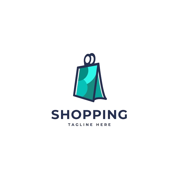Vecteur logo de la boutique en ligneabstract shopping bag