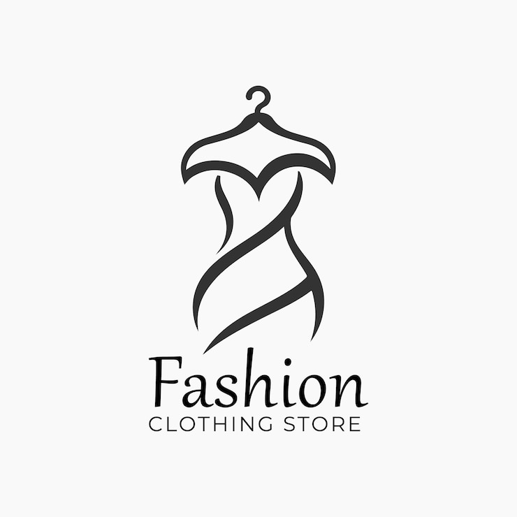 Vecteur logo de boutique de magasin de vêtements dessiné à la main
