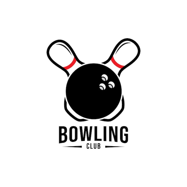 Logo de bowling de style monochrome vintage vectoriel, icône, symbole. Boule de bowling.