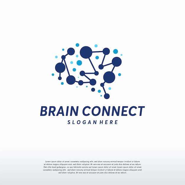 Le Logo Brain Connect Conçoit Le Vecteur, Symbole Du Logo Brain Tech