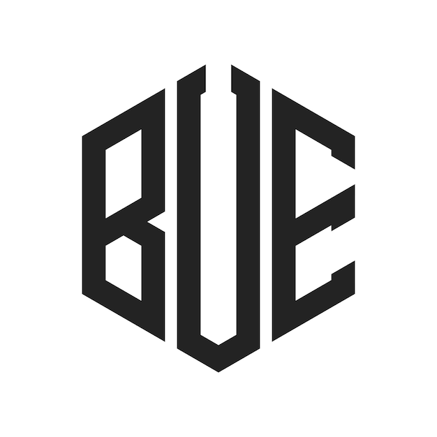 Le logo de BUE est constitué d'une lettre initiale, d'un monogramme et d'une forme hexagonale.