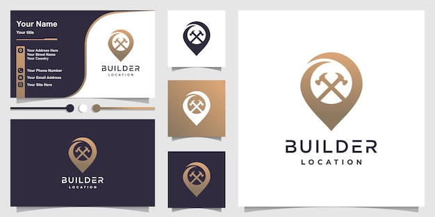 Logo Builder Avec Concept De Broche Moderne Et Créatif Vecteur Premium