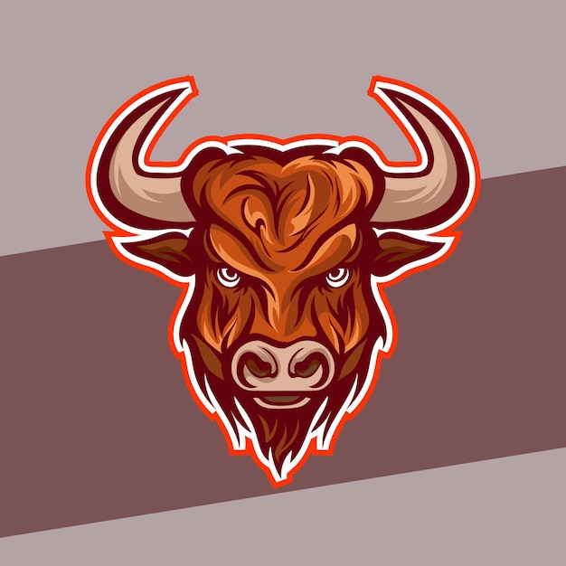 Logo bullhead pour les jeux ou l'équipe esport logo esport logo animal logo taureau moderne