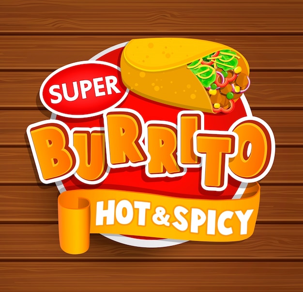 Logo Burrito Au Chaud Et épicé.