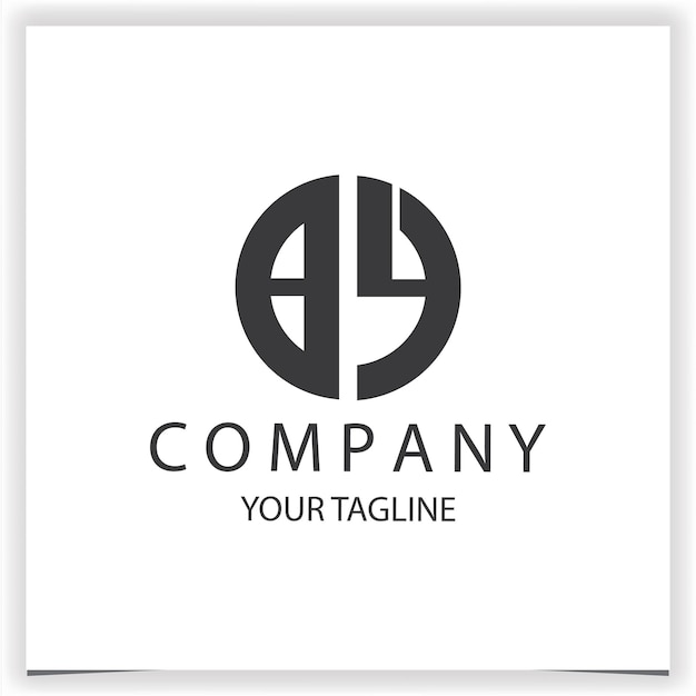 Logo BY monogramme simple et moderne cercle couleur noire modèle de conception de vecteur élégant premium eps 10