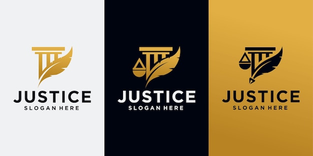 Logo De Cabinet D'avocats Logo De Droit Universel Logo D'avocat De Justice En Couleur Or Logo De Protection Juridique