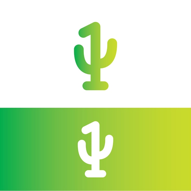 Un logo de cactus vert avec la lettre t dessus.