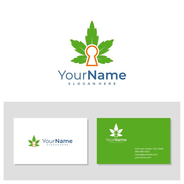 Logo Cadenas Cannabis Avec Modèle De Carte De Visite Concepts De Conception De Logo Creative Cannabis