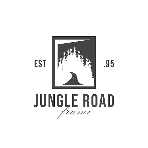 Logo De Cadre De Route De Jungle Moderne