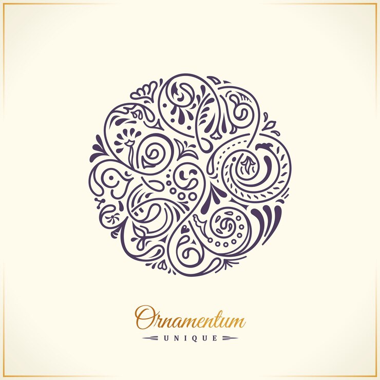 Vecteur logo de café emblème floral calligraphique rond