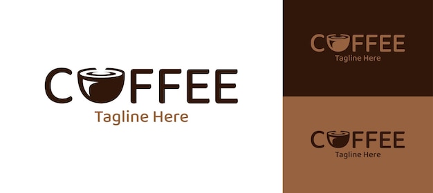 Logo de café minimal avec élément de haricots