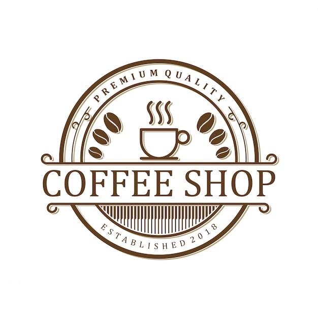 Vecteur logo de café vintage