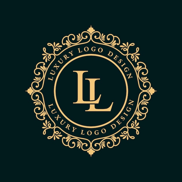 Logo Calligraphique Victorien De Luxe Royal Antique Avec Cadre Ornemental.