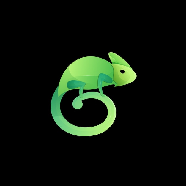 Logo Caméléon Dégradé Coloré Moderne