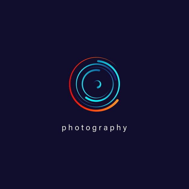 Vecteur logo de la caméra à objectif photographique