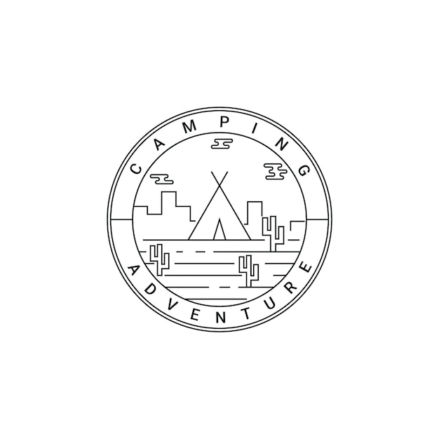 Logo de camp d'aventure classique simple