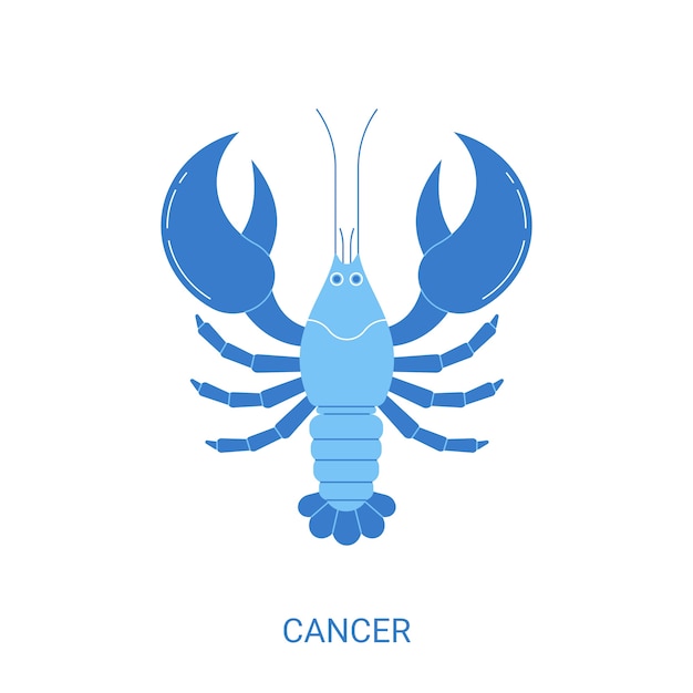 Vecteur logo de cancer bleu design plat