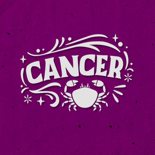 Vecteur logo de cancer dessiné à la main avec crabe