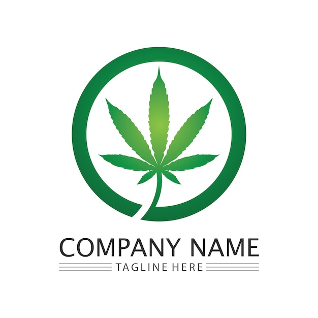 Logo De Cannabis Et Conception Vectorielle D'icône De Feuille De Marijuana